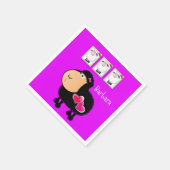 紙ナプキンス、ヒツメピンクハート紫 スタンダードカクテルナプキン (角)