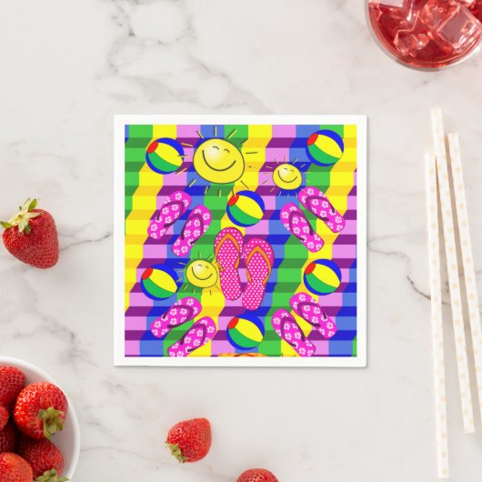 紙ナプキンス、ビーチサンビーチサンダル スタンダードカクテルナプキン (インサイチュ)