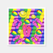 紙ナプキンス、ビーチサンビーチサンダル スタンダードカクテルナプキン (正面)