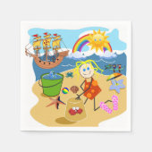 紙ナプキンス、ビーチサンレインボーナプキンス スタンダードカクテルナプキン (正面)