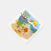 紙ナプキンス、ビーチサンレインボーナプキンス スタンダードカクテルナプキン (角)