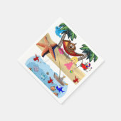 紙ナプキンス、ビーチ魚釣りカニ砂ナプキンス スタンダードカクテルナプキン (角)