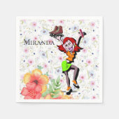 紙ナプキンス、フローラスケートで滑る スタンダードカクテルナプキン (正面)