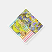 紙ナプキンス、フローラストライプ スタンダードカクテルナプキン (角)