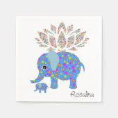 紙ナプキンス、フローラゾウカラフルズ スタンダードカクテルナプキン (正面)