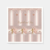 紙ナプキンス、フローラバラドリップ スタンダードカクテルナプキン (正面)