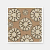 紙ナプキンス、ブラウンフローラナプキンス スタンダードカクテルナプキン (正面)