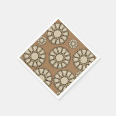 紙ナプキンス、ブラウンフローラナプキンス スタンダードカクテルナプキン (角)