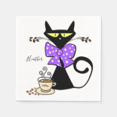 紙ナプキンス、ブラックキャットコーヒー スタンダードカクテルナプキン (正面)