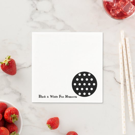 紙ナプキンス、ブラック&ホワイトおもしろいメモリ スタンダードカクテルナプキン (インサイチュ)