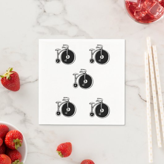 紙ナプキンス、ブラック&ホワイトサイクルデータ スタンダードカクテルナプキン (インサイチュ)