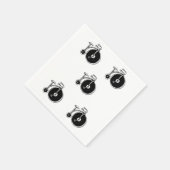 紙ナプキンス、ブラック&ホワイトサイクルデータ スタンダードカクテルナプキン (角)