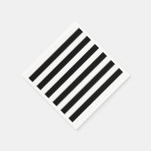 紙ナプキンス、ブラック&ホワイトストライプズ スタンダードカクテルナプキン (角)