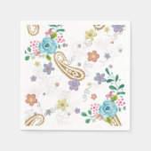 紙ナプキンス、ペイズリーナプキンスフローラ スタンダードカクテルナプキン (正面)