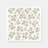 紙ナプキンス、ホワイトデイジーフローラ スタンダードカクテルナプキン (正面)