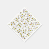 紙ナプキンス、ホワイトデイジーフローラ スタンダードカクテルナプキン (角)
