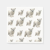 紙ナプキンス、ホワイトポーラベアナプキンス スタンダードカクテルナプキン (正面)