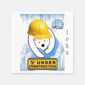 紙ナプキンス、ポーラークマ下建築 スタンダードカクテルナプキン (正面)