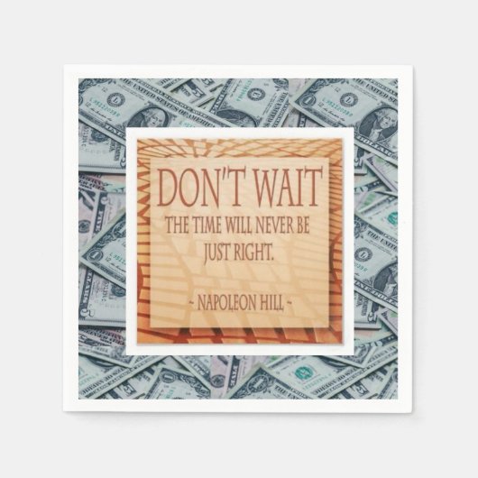 紙ナプキンス、マネーナポレオン・ヒル スタンダードカクテルナプキン (正面)