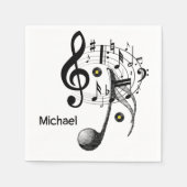 紙ナプキンス、ミュージックノート スタンダードカクテルナプキン (正面)