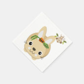 紙ナプキンス、ラビットモンキーニンジン豆 スタンダードカクテルナプキン (角)