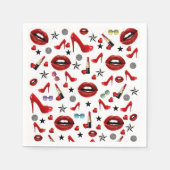 紙ナプキンス、レッドヒール口紅 スタンダードカクテルナプキン (正面)