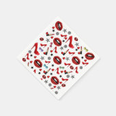 紙ナプキンス、レッドヒール口紅 スタンダードカクテルナプキン (角)