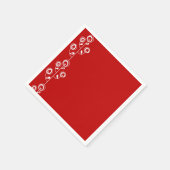 紙ナプキンス、レッドホワイトフローラ スタンダードカクテルナプキン (角)