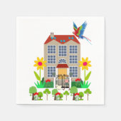 紙ナプキンス、レディドッグフローラナプキンス スタンダードカクテルナプキン (正面)