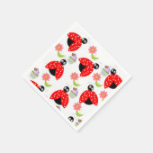 紙ナプキンス、レディバグピンクの花フローラ スタンダードカクテルナプキン (角)