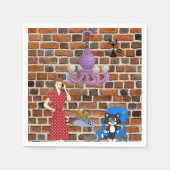 紙ナプキンス、レトロ女猫 スタンダードカクテルナプキン (正面)