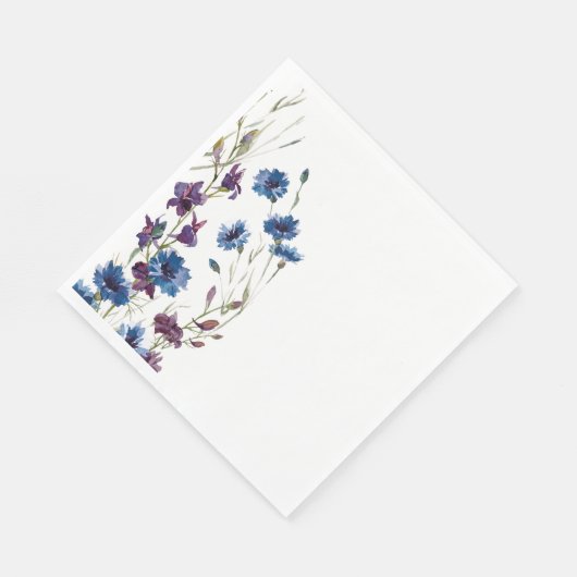 紙ナプキンス – ワイルドフラワーウォータカラー スタンダードランチョンナプキン (角)