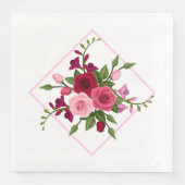 紙ナプキンス – ヴィンテージバラ紙ディナーナプキンス (正面)