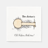 紙ナプキンス、ヴィンテージベージュオールドファッションバスタイム スタンダードカクテルナプキン (正面)