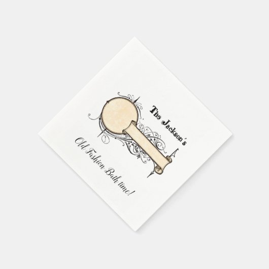 紙ナプキンス、ヴィンテージベージュオールドファッションバスタイム スタンダードカクテルナプキン (角)