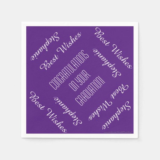 紙ナプキンス、卒業式パーティーの名前の繰り返し スタンダードカクテルナプキン (正面)