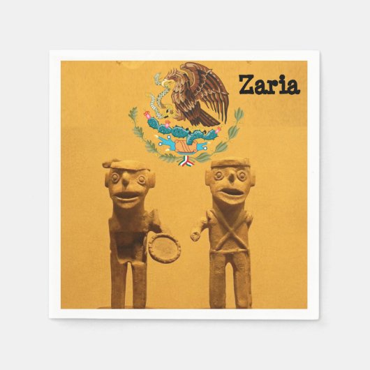 紙ナプキンス，古代メキシコ スタンダードカクテルナプキン (正面)