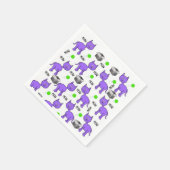 紙ナプキンス、子猫の紫色の猫 スタンダードカクテルナプキン (角)