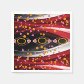 紙ナプキンス、抽象芸術レッド白黒 スタンダードカクテルナプキン (正面)