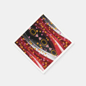 紙ナプキンス、抽象芸術レッド白黒 スタンダードカクテルナプキン (角)