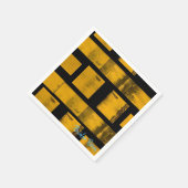 紙ナプキンス、燃えたイエローブラック スタンダードカクテルナプキン (角)