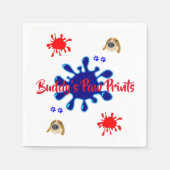 紙ナプキンス、犬の足の絵を描色 スタンダードカクテルナプキン (正面)