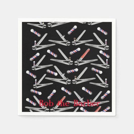 紙ナプキンス、理容師ポールクリッパー スタンダードカクテルナプキン (正面)