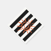 紙ナプキンス、白黒ストライプ星 スタンダードカクテルナプキン (角)