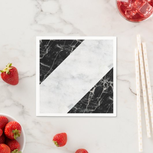 紙ナプキンス、白黒大理石 スタンダードカクテルナプキン (インサイチュ)