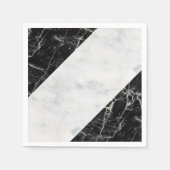 紙ナプキンス、白黒大理石 スタンダードカクテルナプキン (正面)