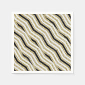 紙ナプキンス、白黒金ゴールド スタンダードカクテルナプキン (正面)