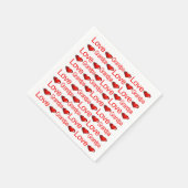 紙ナプキンス、赤いハートラブグランパ スタンダードカクテルナプキン (角)