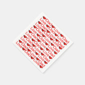 紙ナプキンス、赤いハートラブ紙ナプキンスパパ スタンダードカクテルナプキン (角)