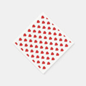 紙ナプキンス、赤いハートラブ紙ナプキンス スタンダードカクテルナプキン (角)